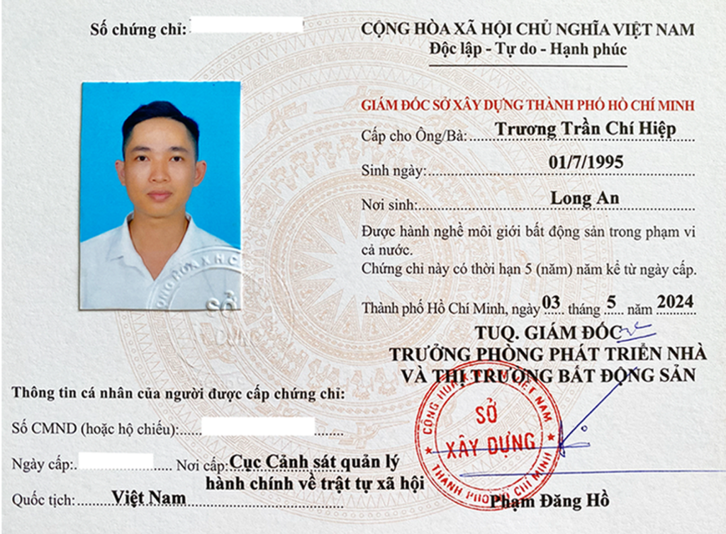 Bất Động Sản Long An - Giới Thiệu - Chứng Chỉ Hành Nghề